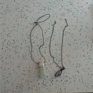 Elegant Blue and Silver Pendant Necklace Set